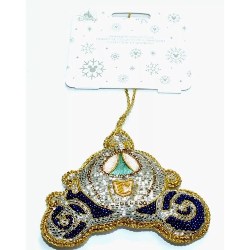 2025 Disney Parks Cinderella Carriage  Ornament Beaded Fabric‎ Horse Pumpkin NEW